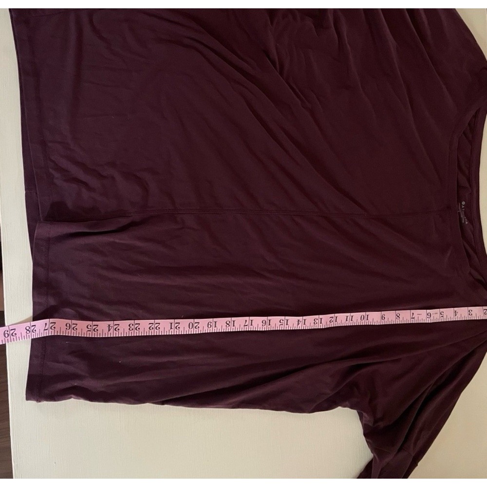 Athleta‎ Womens Large Burgundy Plum Long Sleeve Oversized Center Seam Top L - Picture 5 of 8